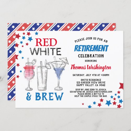 4th of July Retirement Celebration Party Invitation