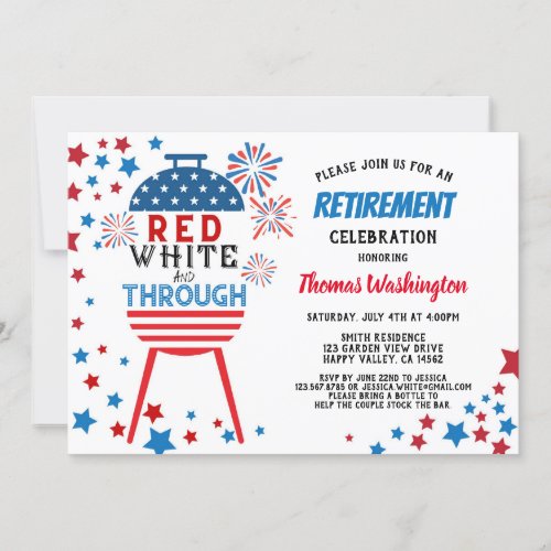 4th of July Retirement Celebration Party Invitation