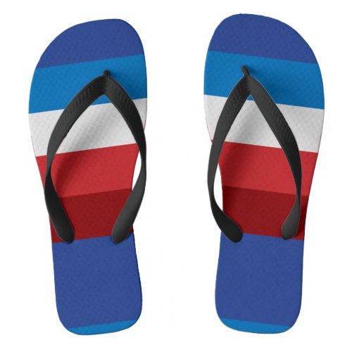 4th of July Retro Multicolor Striped  Flip Flops