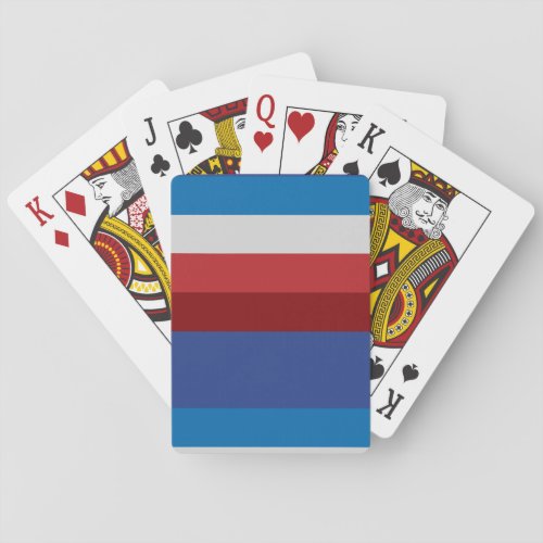 4th of July Retro Multicolor Striped  Poker Cards