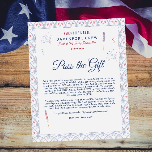 4th of July Reunion | Pass The Gift Game Flyer (Creator Uploaded)