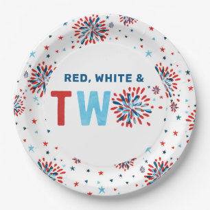 4th of July Second Birthday Paper Plates