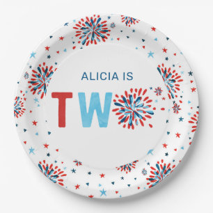 4th of July Second Birthday Paper Plates
