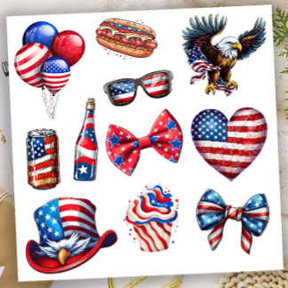 4th of July Set 2 Sticker