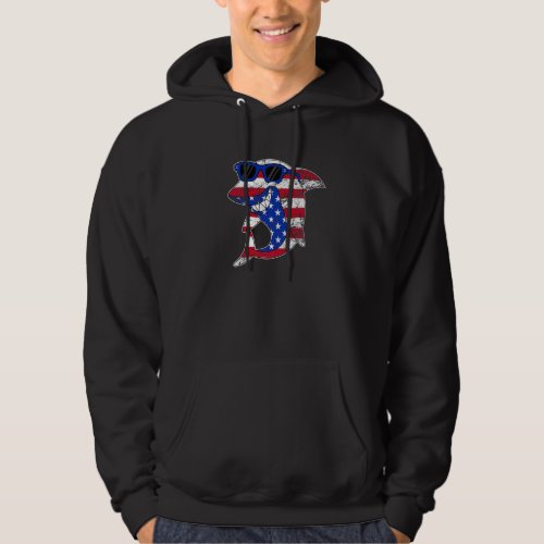 4th Of July Shark Usa American Flag Shark Celebrat Hoodie