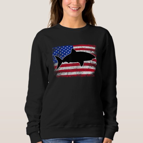 4th Of July Shark Usa American Flag Shark Celebrat Sweatshirt