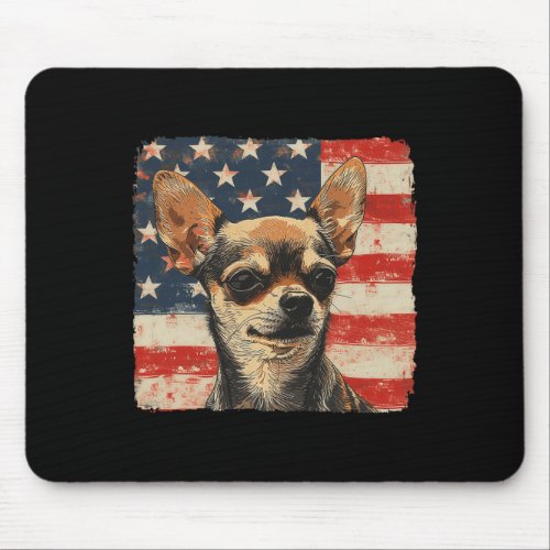 4th Of July Shirt Chihuahua Dog Men Women  Mouse Pad