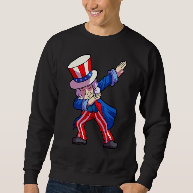 4th of July Shirt For Kids Dabbing Sam Uncle Boys  (Front)