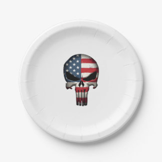 4th Of July Shirt For Women Men American Flag Skul Paper Plates
