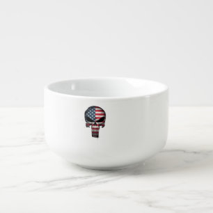 4th Of July Shirt For Women Men American Flag Skul Soup Mug