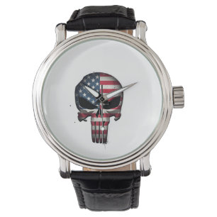 4th Of July Shirt For Women Men American Flag Skul Watch