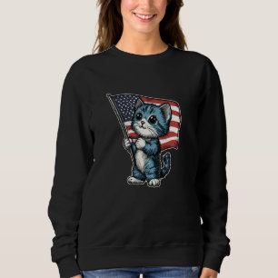 4th of July Shirt Meowica American Flag Cat