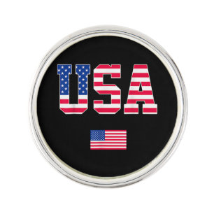 4th of July Shirt USA Patriotic US American Flag W Lapel Pin