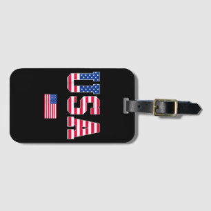4th of July Shirt USA Patriotic US American Flag W Luggage Tag
