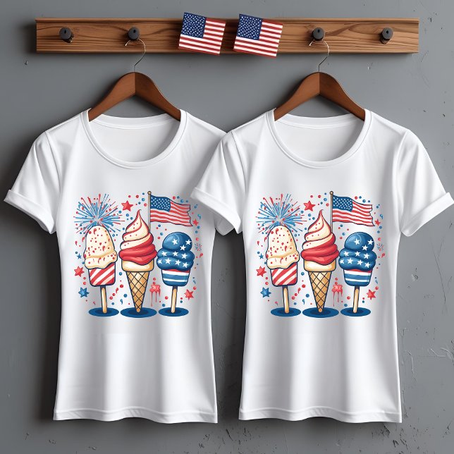  4th of July Shirt with Ice Cream & Flag (Creator Uploaded)