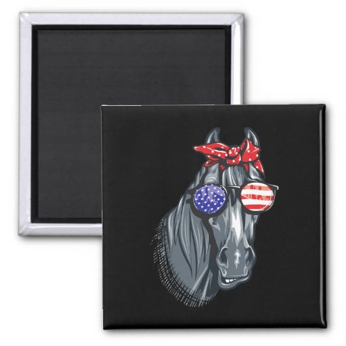 4th Of July Shirt Women Horse Graphic American Fla Magnet