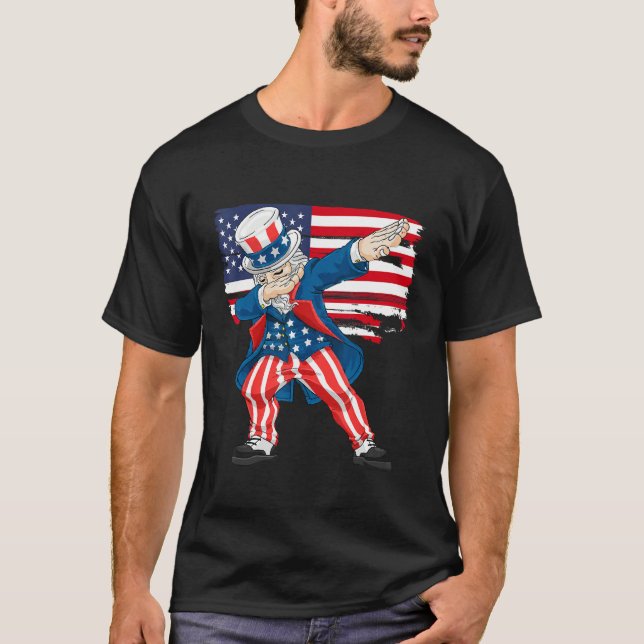 4th Of July Shirts For Kids Funny Dabbing Uncle Sa (Front)