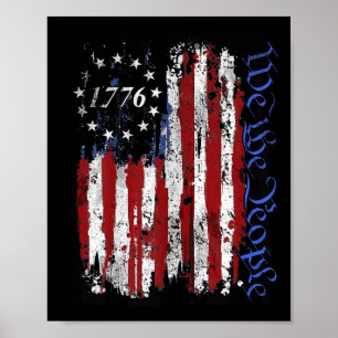 4th Of July Shirts We The People 1776 Usa Flag Jet Poster