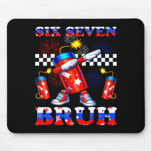 4th of july six seven bruh firecracker dabbing 67 mouse pad