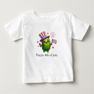4th of July Small Pickle Character Baby T-Shirt
