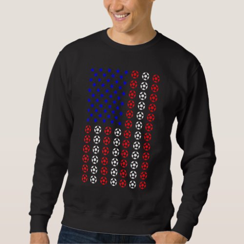 4th Of July Soccer Ball American Flag Patriotic Sp Sweatshirt