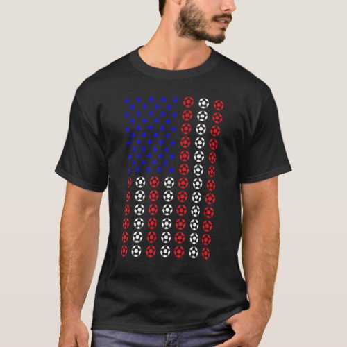 4th Of July Soccer Ball American Flag Patriotic Sp T_Shirt
