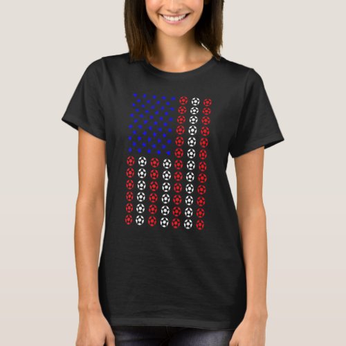 4th Of July Soccer Ball American Flag Patriotic Sp T_Shirt