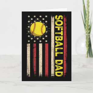 4th Of July Softll Dad American Flag Fathers Day Card