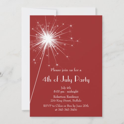 4th of July Sparkles Party Invitation