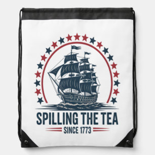 4Th Of July Spilling The Tea Since 1773 Fourth Of Drawstring Bag