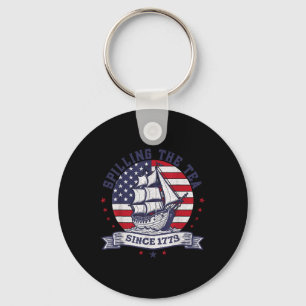 4th Of July Spilling The Tea Since 1773 History Te Keychain