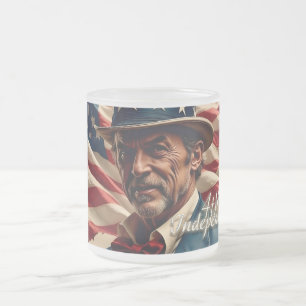 4th of July – Spirit of Independence Frosted Glass Coffee Mug