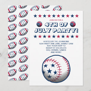 4th of July Sports Party Invitation