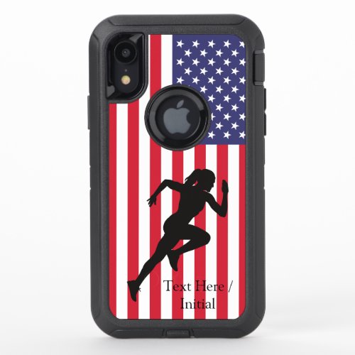4th of July Sprint Woman Track and Field OtterBox Defender iPhone XR Case