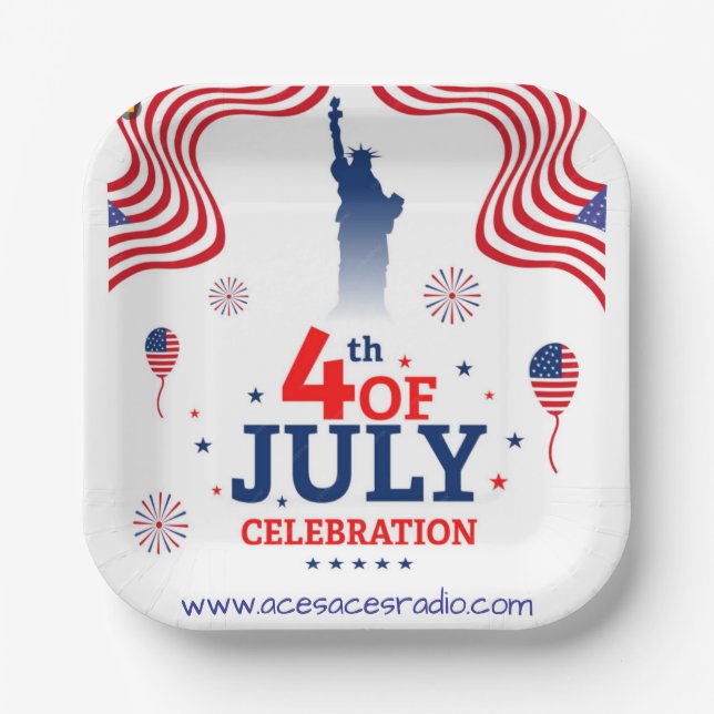 4th of july square paper plates (Front)