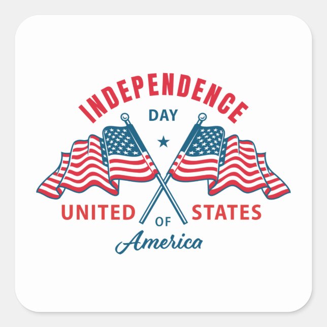 4th of July  Square Sticker (Front)