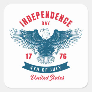 4th of July Square Sticker