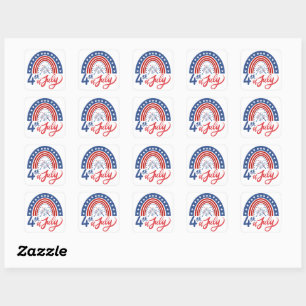 4th of July Square Sticker