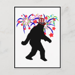 4th of July Squatchin&#39; w/Fireworks Postcard