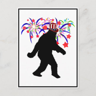 4th of July Squatchin' w/Fireworks Postcard