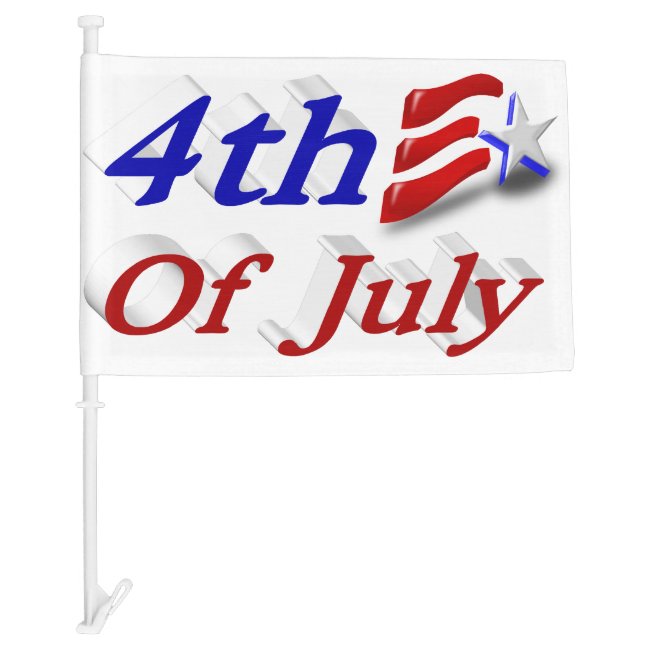 4th of July Star & Stripes 3D Car Flags