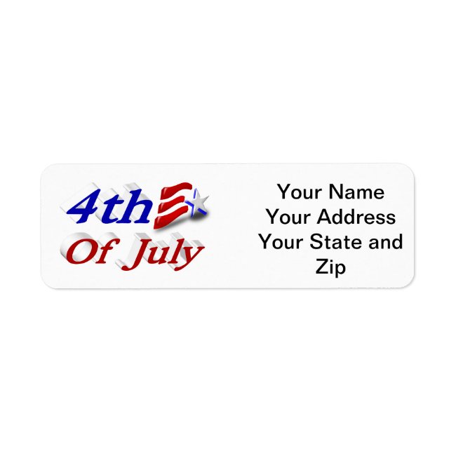4th of July Star & Stripes 3D Labels