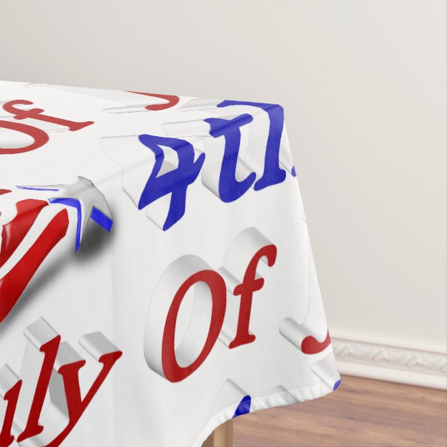 4th of July Star & Stripes 3D Tablecloth