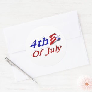 4th of July Star Stripes Classic Round Sticker