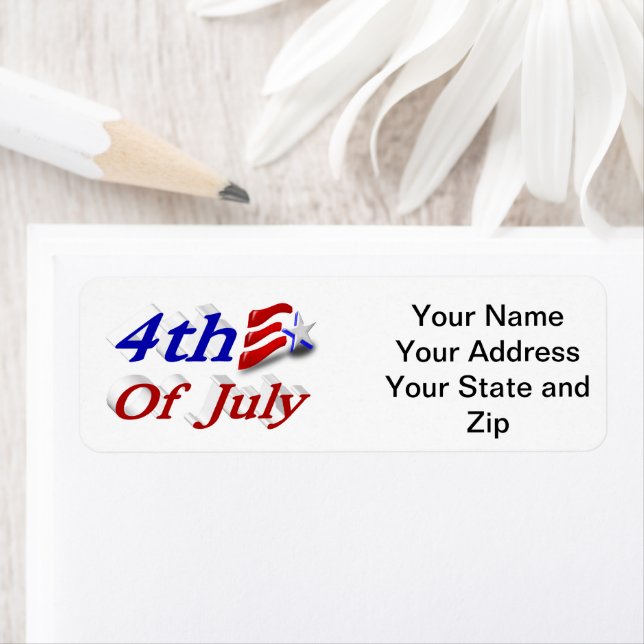 4th of July Star Stripes Label (Insitu)