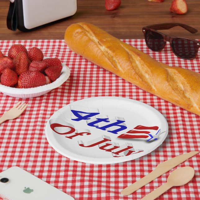4th of July Star Stripes Paper Plates (Picnic)