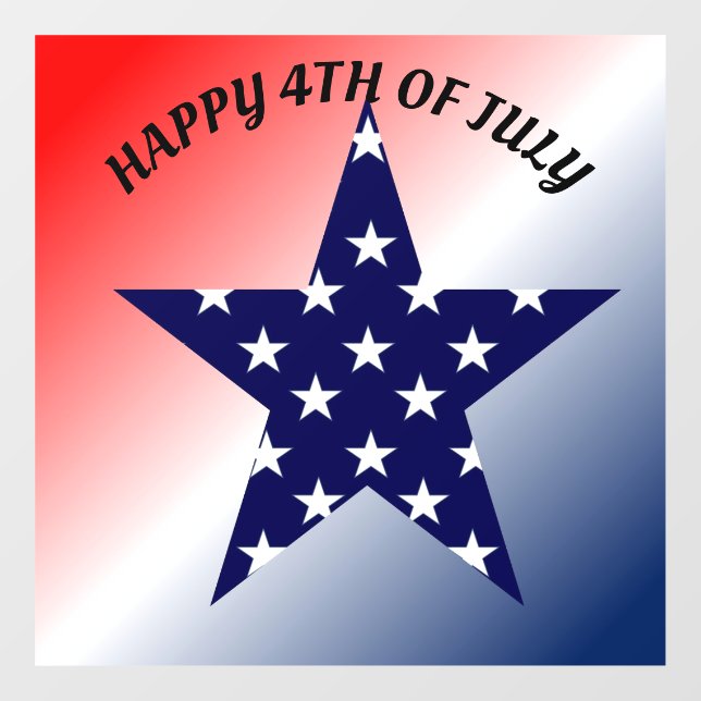 4TH Of July Star Window Cling (Sheet)