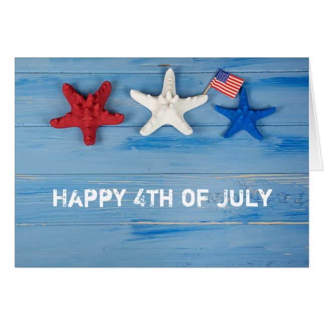 4th of July Starfish Cards (Front Horizontal)