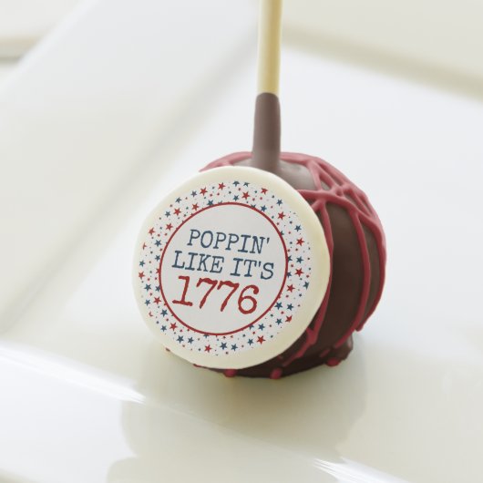 4th of July Stars 1776 Patriotic Pattern Cake Pops (Front Insitu)
