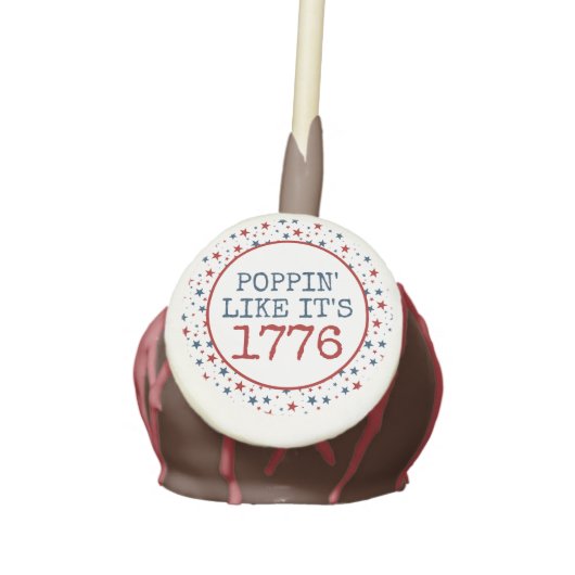 4th of July Stars 1776 Patriotic Pattern Cake Pops (Front)